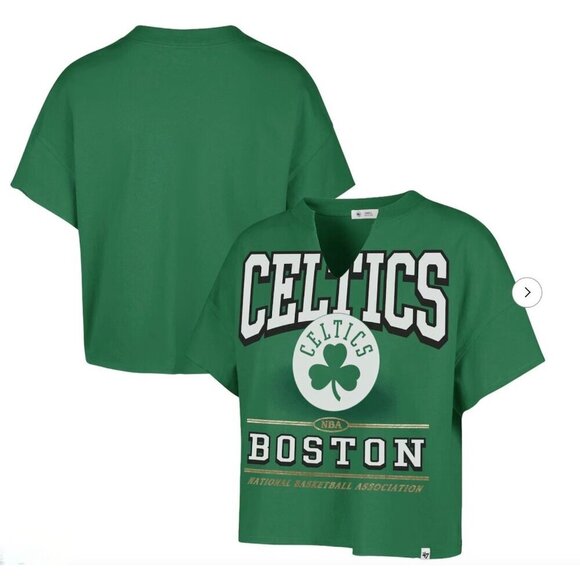 ’47 Tops - NWT Women's Boston Celtics '47 Green Oversized Notch Neck T-Shirt Size Medium